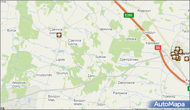 mapa Sułków gmina Góra, Sułków gmina Góra na mapie Targeo