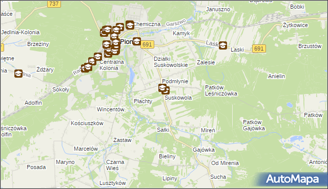 mapa Suskowola, Suskowola na mapie Targeo