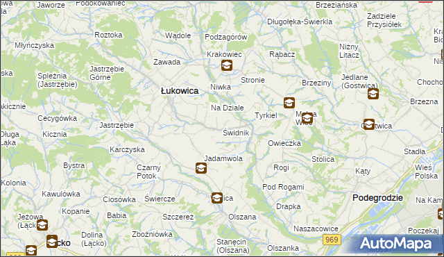 mapa Świdnik gmina Łukowica, Świdnik gmina Łukowica na mapie Targeo