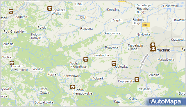 mapa Świebodna, Świebodna na mapie Targeo