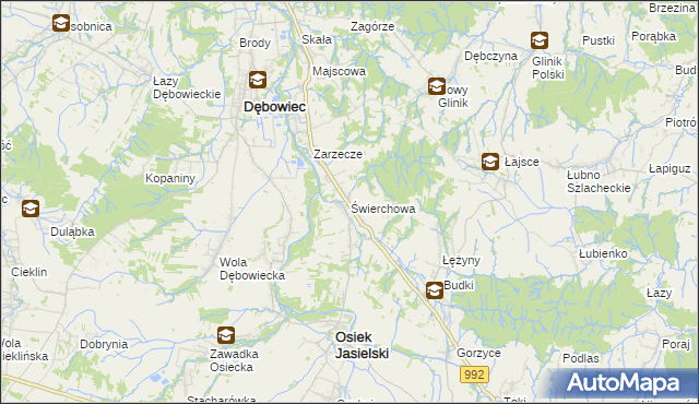 mapa Świerchowa, Świerchowa na mapie Targeo