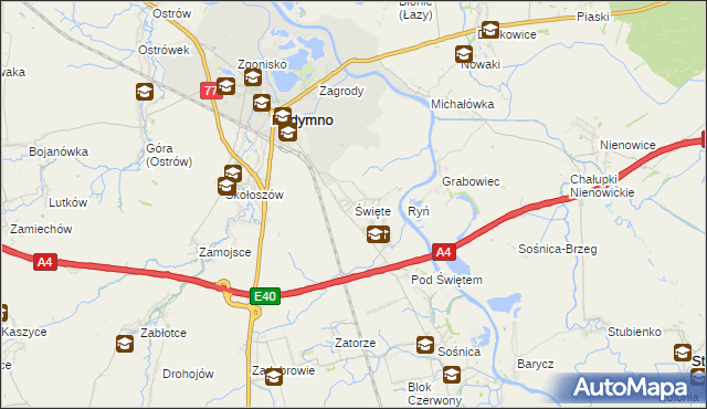 mapa Święte gmina Radymno, Święte gmina Radymno na mapie Targeo