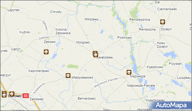 mapa Świętosław gmina Ciechocin, Świętosław gmina Ciechocin na mapie Targeo