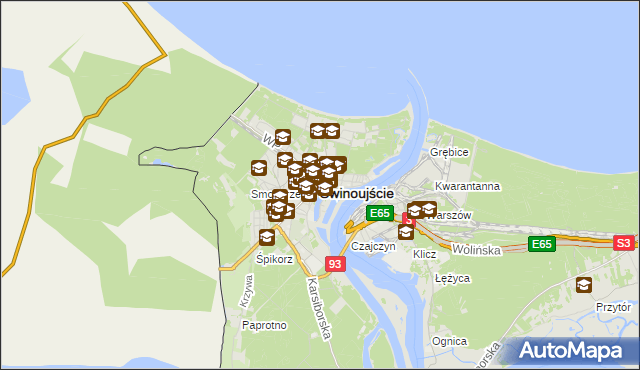 mapa Świnoujście, Świnoujście na mapie Targeo