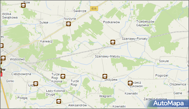 mapa Szaniawy-Matysy, Szaniawy-Matysy na mapie Targeo