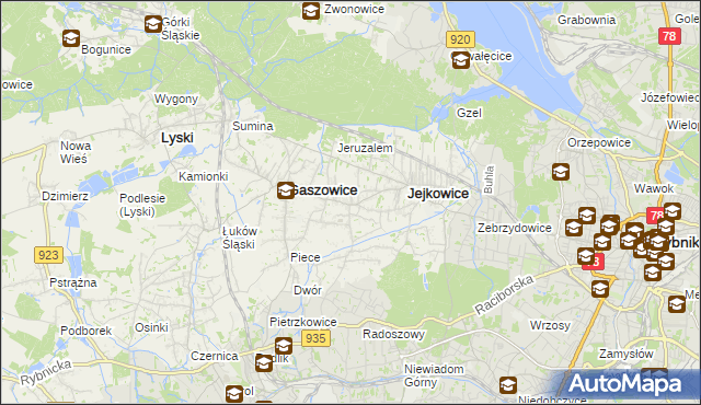 mapa Szczerbice, Szczerbice na mapie Targeo