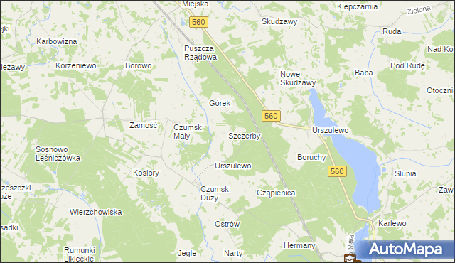 mapa Szczerby, Szczerby na mapie Targeo