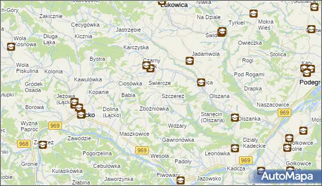 mapa Szczereż, Szczereż na mapie Targeo