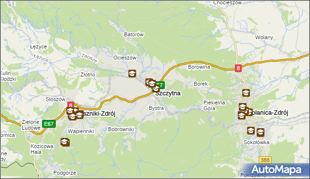 mapa Szczytna powiat kłodzki, Szczytna powiat kłodzki na mapie Targeo