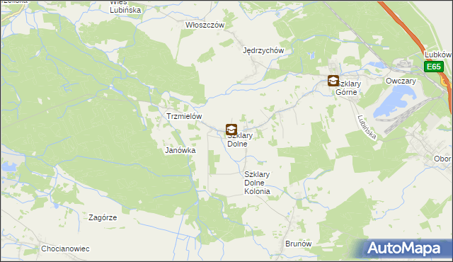 mapa Szklary Dolne, Szklary Dolne na mapie Targeo