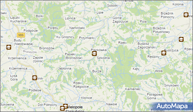 mapa Szkodna, Szkodna na mapie Targeo