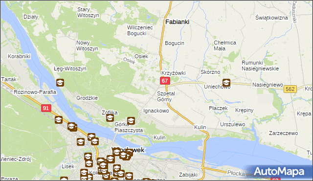 mapa Szpetal Górny, Szpetal Górny na mapie Targeo