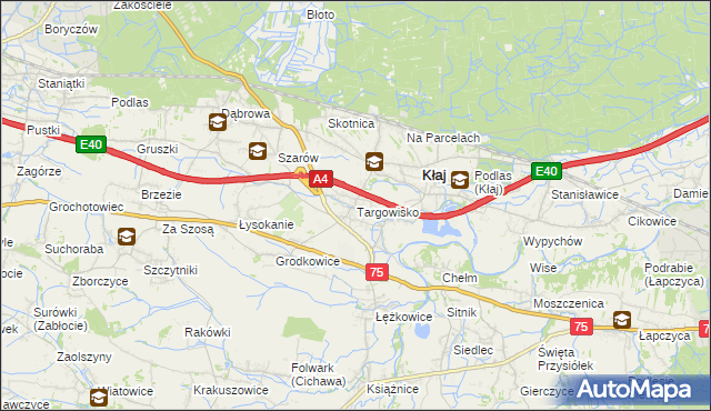 mapa Targowisko gmina Kłaj, Targowisko gmina Kłaj na mapie Targeo