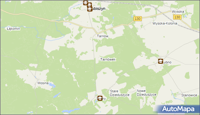 mapa Tarnówek gmina Witnica, Tarnówek gmina Witnica na mapie Targeo