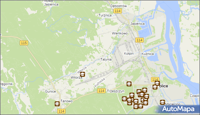 mapa Tatynia, Tatynia na mapie Targeo