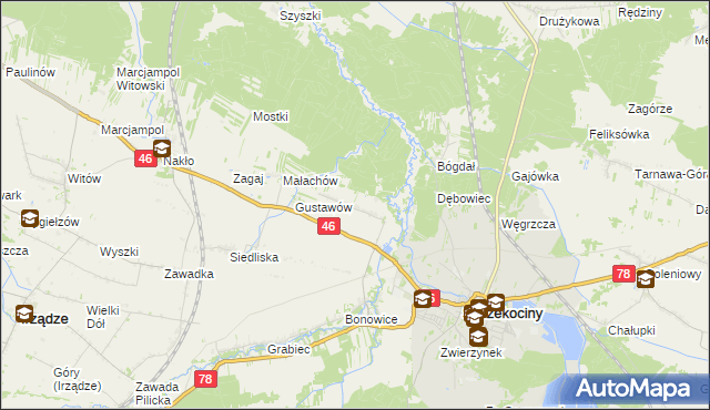 mapa Tęgobórz, Tęgobórz na mapie Targeo