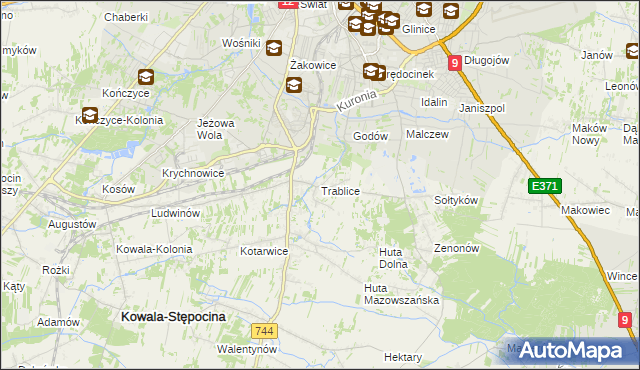 mapa Trablice, Trablice na mapie Targeo