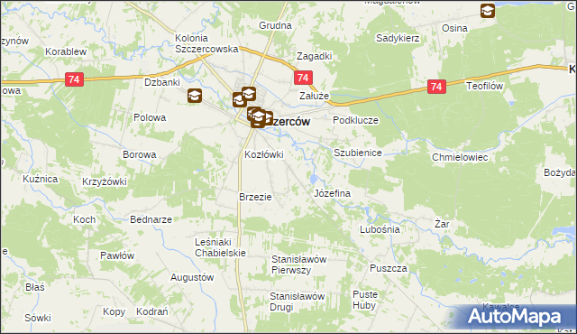mapa Trakt Puszczański, Trakt Puszczański na mapie Targeo