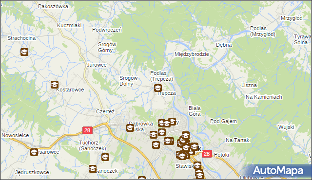 mapa Trepcza, Trepcza na mapie Targeo