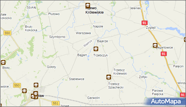 mapa Trzebczyk, Trzebczyk na mapie Targeo