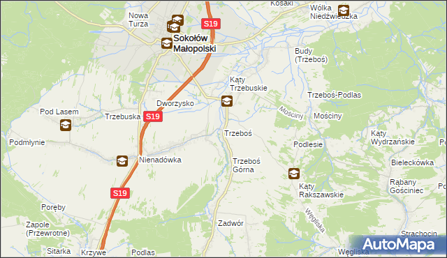 mapa Trzeboś, Trzeboś na mapie Targeo