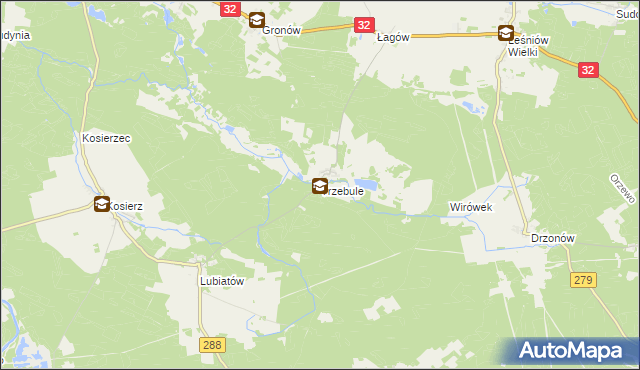 mapa Trzebule, Trzebule na mapie Targeo