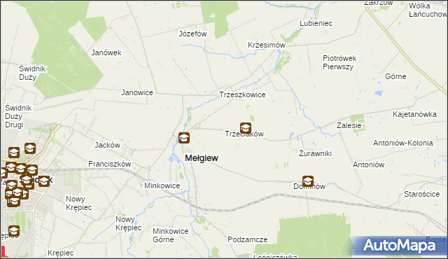 mapa Trzeciaków, Trzeciaków na mapie Targeo