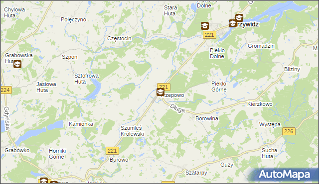 mapa Trzepowo gmina Przywidz, Trzepowo gmina Przywidz na mapie Targeo
