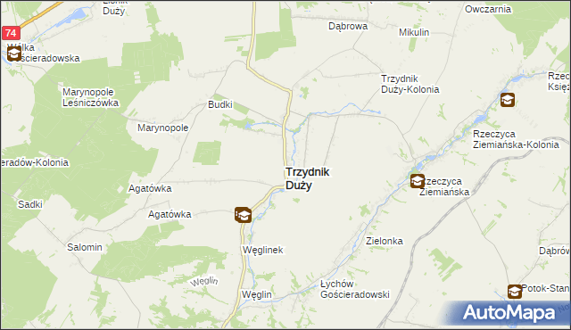 mapa Trzydnik Duży, Trzydnik Duży na mapie Targeo