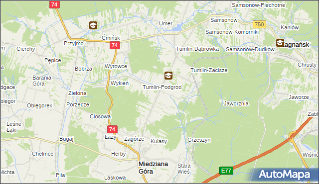 mapa Tumlin-Wykień, Tumlin-Wykień na mapie Targeo