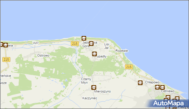mapa Tupadły gmina Władysławowo, Tupadły gmina Władysławowo na mapie Targeo