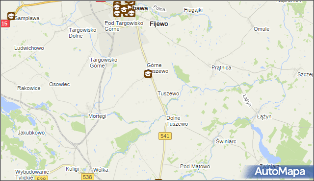 mapa Tuszewo, Tuszewo na mapie Targeo