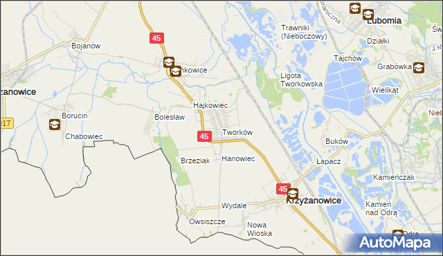 mapa Tworków, Tworków na mapie Targeo