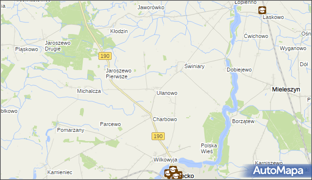 mapa Ułanowo, Ułanowo na mapie Targeo