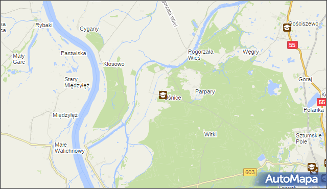 mapa Uśnice, Uśnice na mapie Targeo