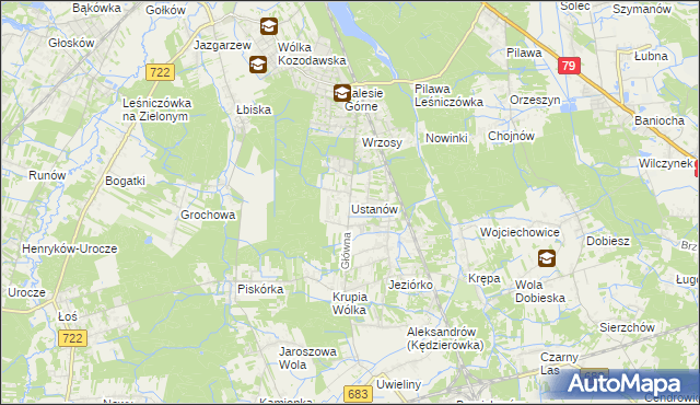 mapa Ustanów, Ustanów na mapie Targeo