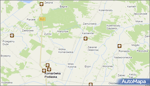 mapa Walinna, Walinna na mapie Targeo