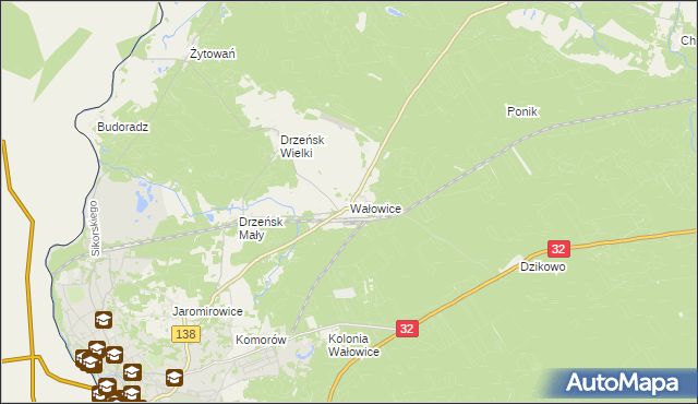 mapa Wałowice gmina Gubin, Wałowice gmina Gubin na mapie Targeo