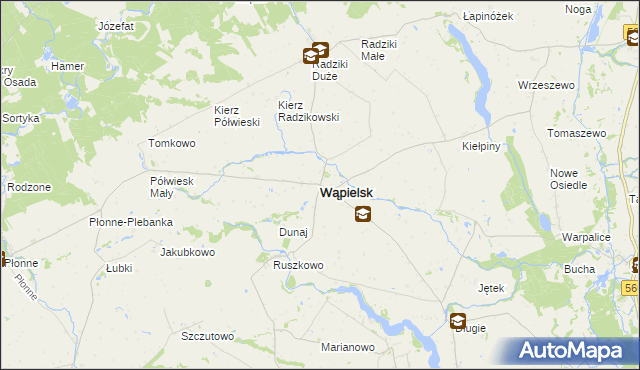 mapa Wąpielsk, Wąpielsk na mapie Targeo