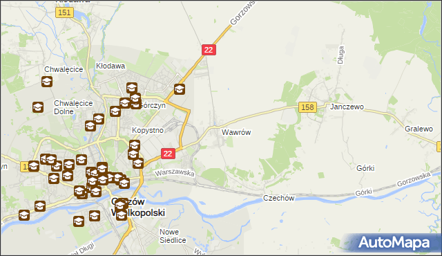 mapa Wawrów, Wawrów na mapie Targeo