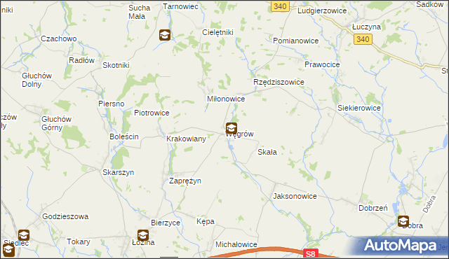 mapa Węgrów gmina Długołęka, Węgrów gmina Długołęka na mapie Targeo