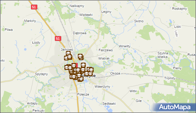 mapa Wiatrak gmina Bartoszyce, Wiatrak gmina Bartoszyce na mapie Targeo
