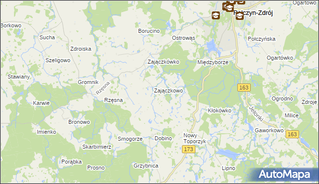 mapa Widów gmina Połczyn-Zdrój, Widów gmina Połczyn-Zdrój na mapie Targeo