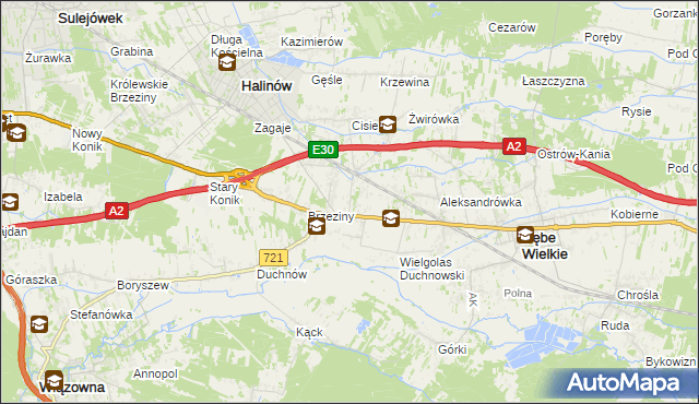 mapa Wielgolas Brzeziński, Wielgolas Brzeziński na mapie Targeo