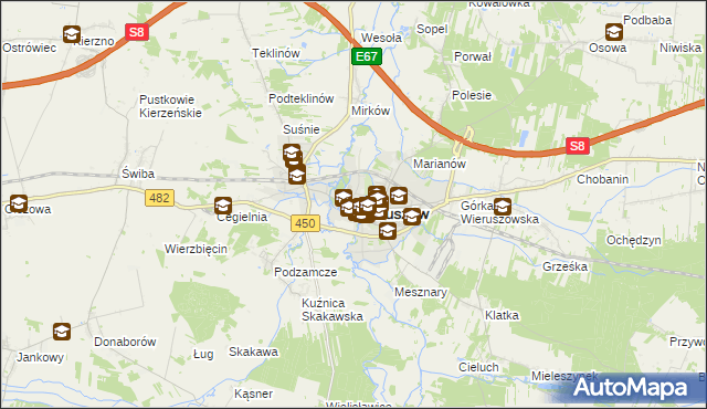 mapa Wieruszów, Wieruszów na mapie Targeo