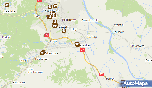 mapa Wierzawice, Wierzawice na mapie Targeo