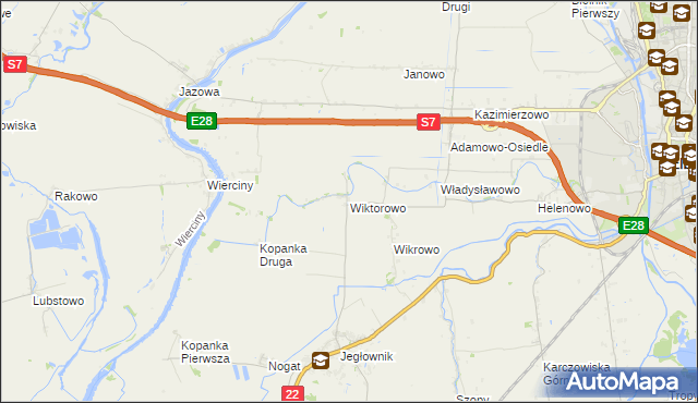 mapa Wiktorowo gmina Gronowo Elbląskie, Wiktorowo gmina Gronowo Elbląskie na mapie Targeo