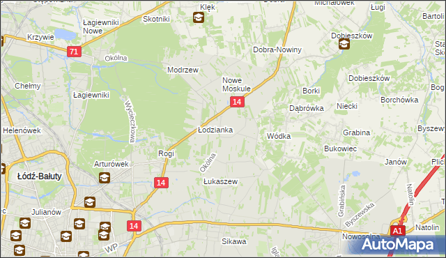 mapa Wilanów gmina Łódź, Wilanów gmina Łódź na mapie Targeo