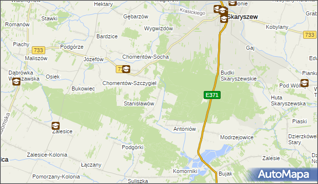 mapa Wilczna gmina Skaryszew, Wilczna gmina Skaryszew na mapie Targeo