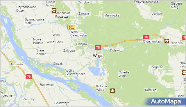 mapa Wilga, Wilga na mapie Targeo